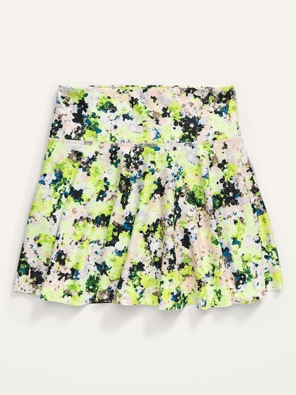 Old Navy High-Waisted PowerSoft Performance Skort in Yellow Floral Size: Large
